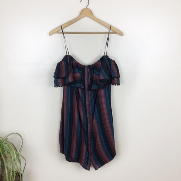 [WAYF] Boho Off the Shoulder Striped Top - Picture 1 of 8